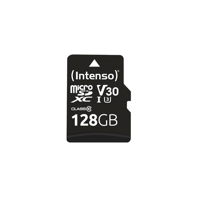 Tarjeta memoria micro sd intenso 128gb profesional v30 + adaptador sd