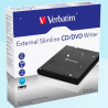 Regrabadora externa cd - dvd verbatim slimline usb 2.0
