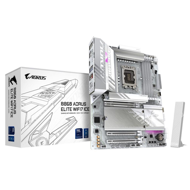 Placa base gigabyte b860 aorus elite wifi7 ice atx -  4x ddr5 -  4x sata3 lga 1851