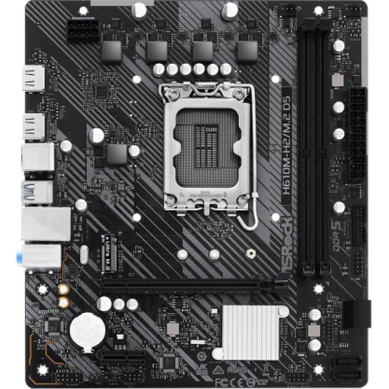 Placa base asrock  h610m - h2 - m2 matx -  2x ddr5 -  lga 1700