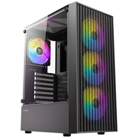 Caja ordenador gaming antec ax27 atx argb cristal templado negra