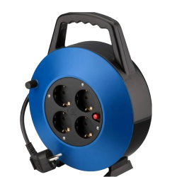 Regleta alargadera phasak 4 tomas schuko con proteccion enrollable 10 metros