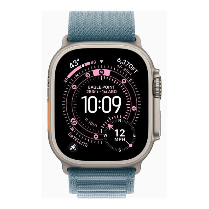 Smartwatch apple watch ultra 3 gps + cellular 49mm natural titanium case blue alpine loop -  m
