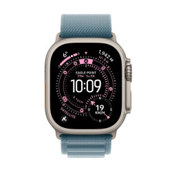 Smartwatch apple watch ultra 3 gps + cellular 49mm natural titanium case blue alpine loop -  l