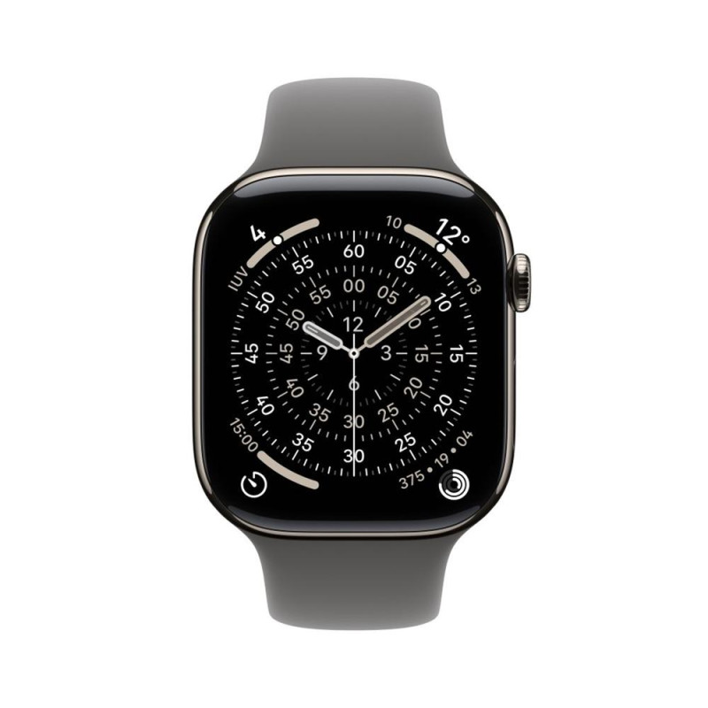 Smartwatch apple watch s11 gps + cellular 46mm natural titanium case stone grey sport band m - l