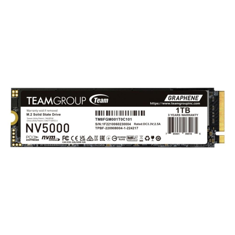 Disco duro interno ssd teamgroup nv5000 1tb m.2 pci express 4.0