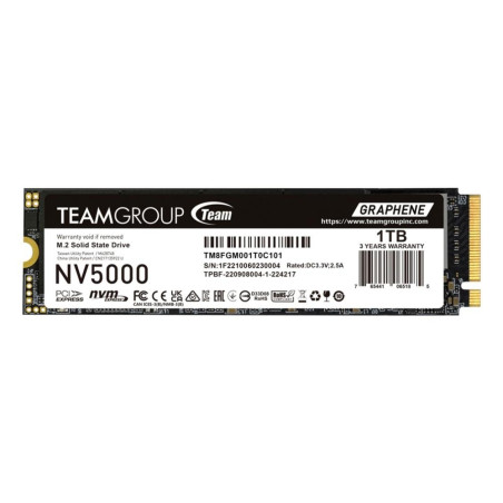 Disco duro interno ssd teamgroup nv5000 1tb m.2 pci express 4.0