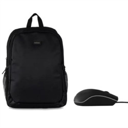 Mochila nilox basic para portatil 15.6 pulgadas negra + raton usb