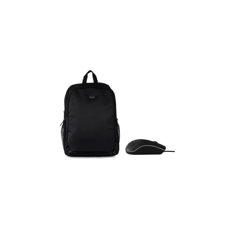 Mochila nilox basic para portatil 15.6 pulgadas negra + raton usb