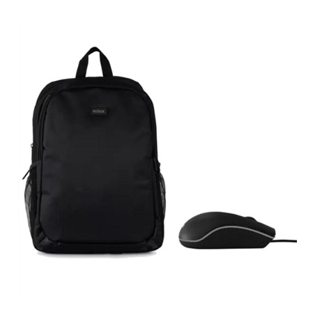 Mochila nilox basic para portatil 15.6 pulgadas negra + raton usb