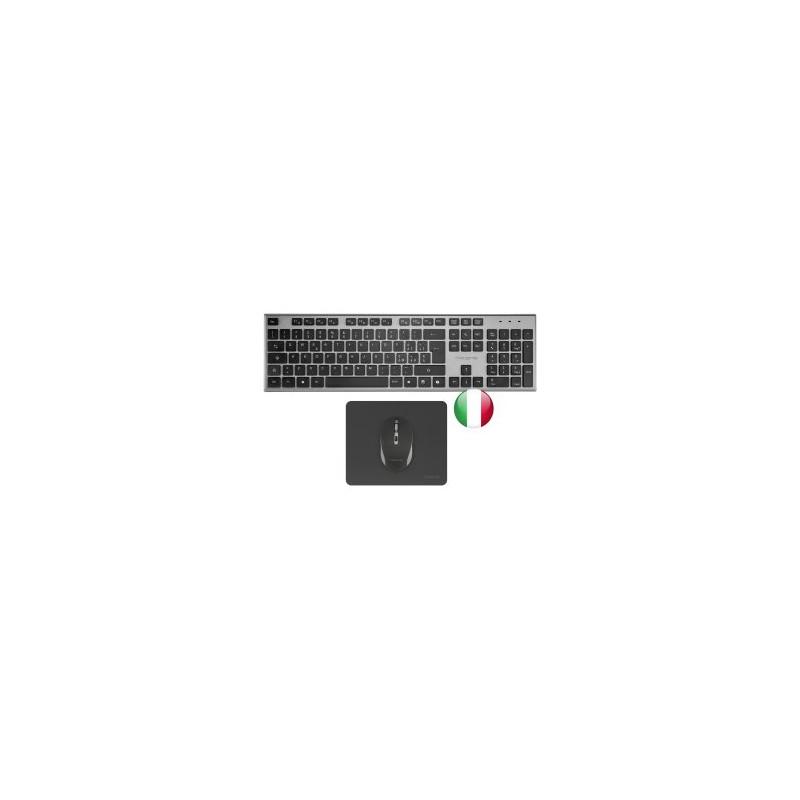 Teclado + raton tacens zenith inalambrico gris italiano + alfombrilla