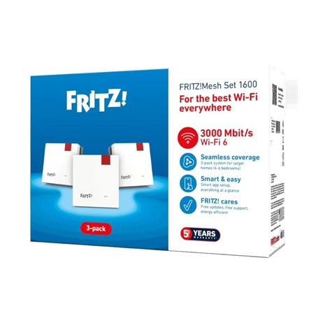 Punto de acceso repetidor fritz! mesh set 1600 3 unidades