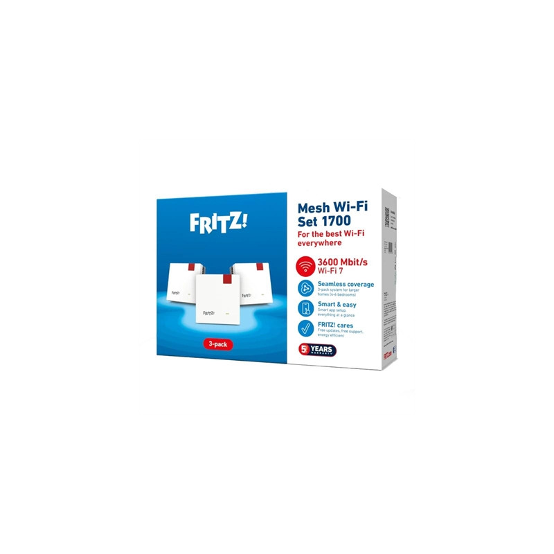 Punto de acceso repetidor fritz! mesh set 1700 3 unidades