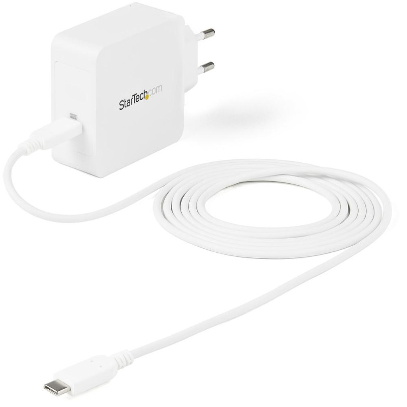 Cargador pared startech wch1ceu 60w 1x usb tipo c blanco + cable usb tipo c 2m