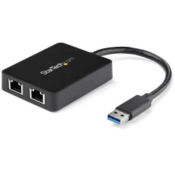 Adaptador usb tipo a a 2x rj45 startech macho - hembra -  negro