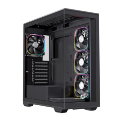 Caja ordenador gaming einarex s700 rgb atx cristal templado negra