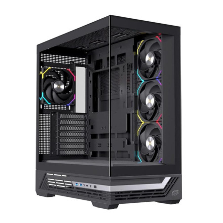 Caja ordenador gaming einarex s800 atx rgb cristal templado negra