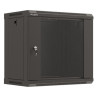 Armario lanberg mural rack 19 pulgadas 9u 540x350 flat pack negro puerta cristal