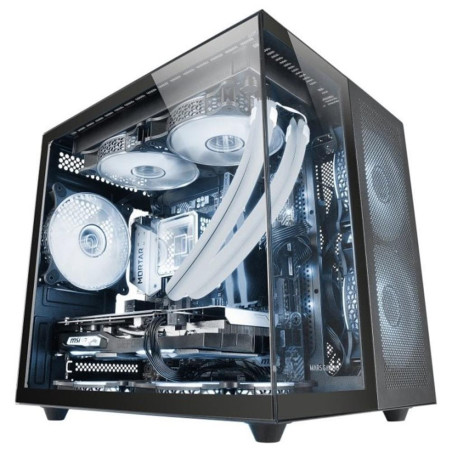 Caja ordenador mars gaming mcnovam matx cristal templado negra