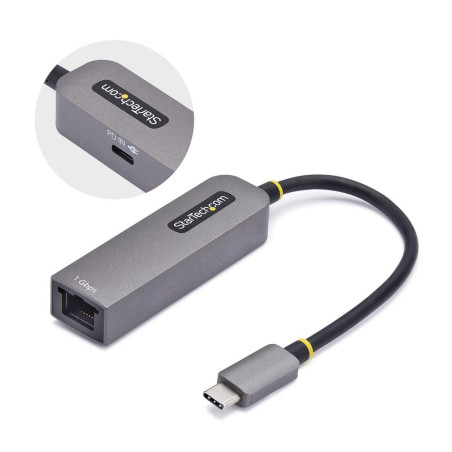 Adaptador usb tipo c a ethernet startech macho - hembra -  gris