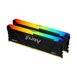 Memoria ddr4 32gb 2x16gb kingston - 3200mt - s - pc4 - 25600 - fury beast rgb - cl16