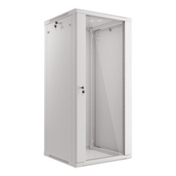 Armario lanberg mural rack 19 pulgadas 27u -  600x600 flat pack puerta cristal gris