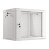 Armario lanberg mural rack 19 pulgadas 9u -  600x450 flat pack v2 puerta cristal gris