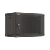 Armario lanberg mural rack 19 pulgadas 6u -  540x350 flat pack negro puerta cristal