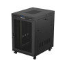 Armario lanberg rack 19 pulgadas 22u -  800x1000 flat pack puerta perforada con lcd negro