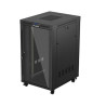 Armario lanberg rack 19 pulgadas 27u -  800x1000 flat pack negro puerta cristal con lcd