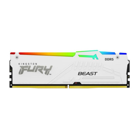 Memoria ram ddr5 32gb kingston - 5600mt - s - pc5 - 44800 - fury beast rgb - cl36 - blanca