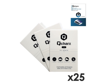 Laminas de proteccion frontales qcharx hidrogel hd qx1 lite 25 unidades