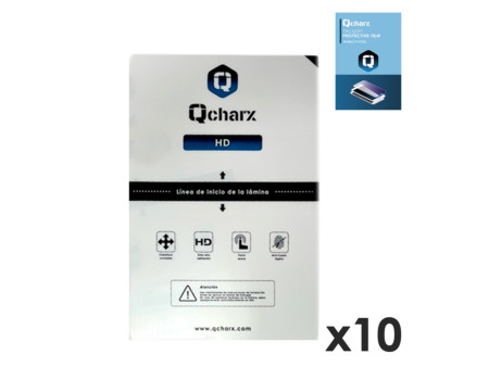 Laminas de proteccion frontales para tablet qcharx hidrogel hd  qx1 10 unidades
