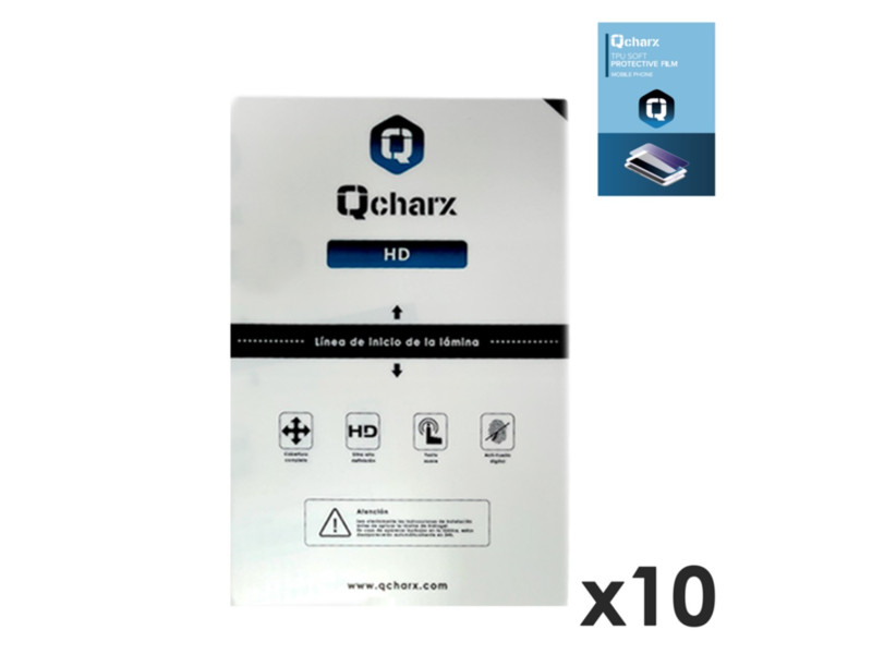 Laminas de proteccion frontales para tablet qcharx hidrogel hd  qx1 10 unidades