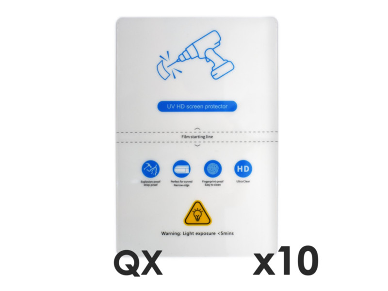 Laminas de fijacion qcharx altas prestaciones hidrogel hd qx hibrida mediante ultravioleta uv pack 10 ud para qx1