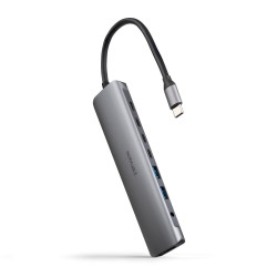 Hub nanocable usb - c 8 en 1 conversor usb - c 3.1 a 2xusb - a 3.0 + 3xusb - c 3.0 + usb - c pd + hdmi 4k@60hz + audio j