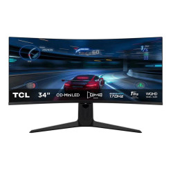 Monitor miniled gaming tcl 34 pulgadas 34r83q curvo -  va -  uwqhd -  dp -  hdmi -  170hz -  1ms