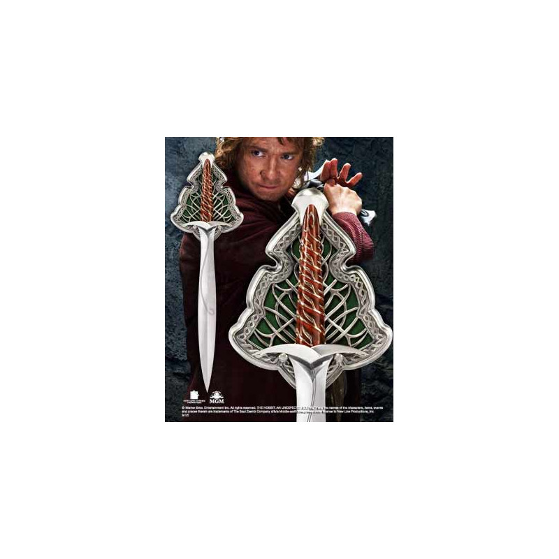 Replica espada de acero the noble collection el hobbit bilbo baggin dardo tamaño real 55 cm