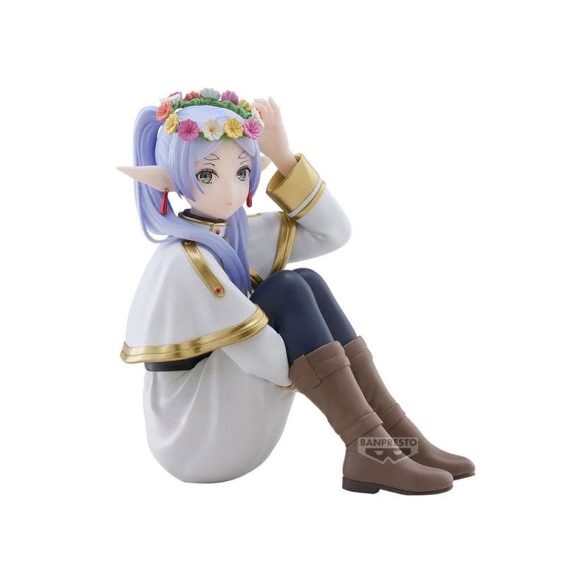 Figura banpresto frieren beyond journey's end espresto frieren con corona de flores 13cm
