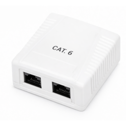 Roseta de superficie phasak cat 6 utp caja 2 puertos hembra rj45