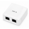 Roseta de superficie phasak cat 6 utp caja 2 puertos hembra rj45