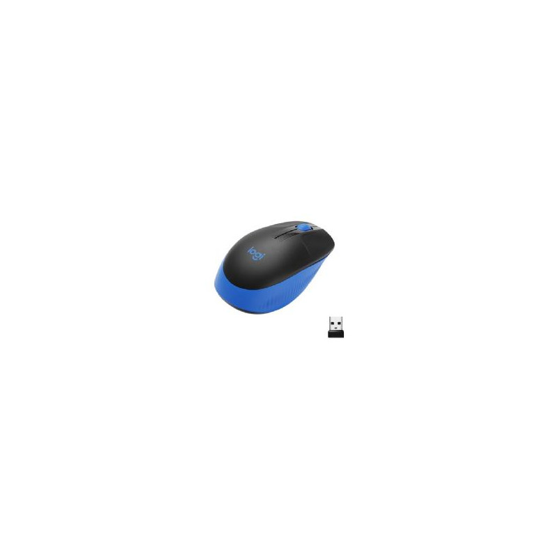 Mouse raton logitech m190 full size optico wireless inalambrico azul