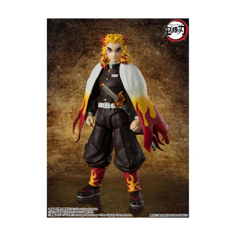 Figura tamashii nations demon slayer: kimetsu no yaiba sh figuarts kyojuro rengoku 15cm