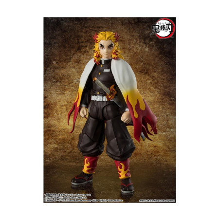 Figura tamashii nations demon slayer: kimetsu no yaiba sh figuarts kyojuro rengoku 15cm