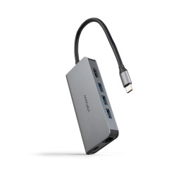 Hub nanocable usb - c 8 en 1 conversor usb - c 3.1 a 3xusb - a 3.0 + hdmi 4k@60hz + usb - c pd + rj45 1gbps + tf + sd al