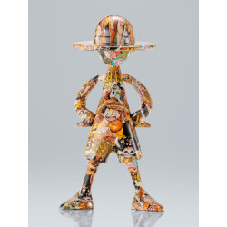 Figura tamashii nations one piece artcanvas escala 1 - 8 - 1000logs anniversary -  luffy